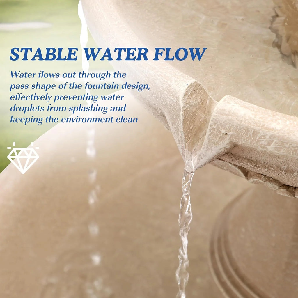 Magic Union Italian Solar Water Fountains Outdoor Garden Decor - 48.4''H Fountain and Waterfall, Large Cascading Indoor Floor-Standing Resin Bubbler Fountain Features W/Pump for Patio, Backyard