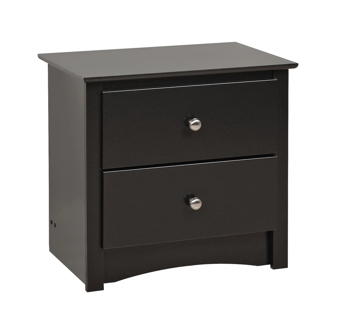 Prepac Sonoma Modern 2 Drawer Bedroom Nightstand, Black
