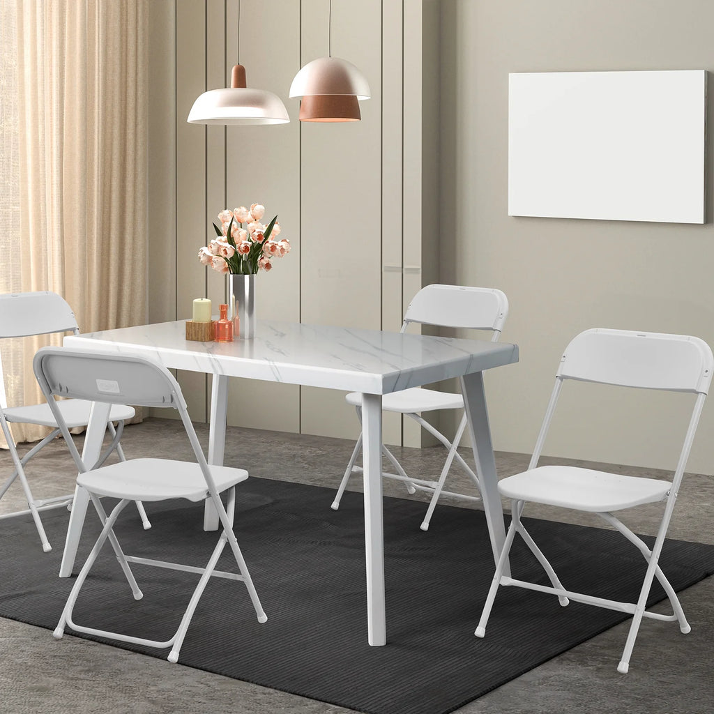 JOYMOR 10 Pack White Plastic Folding Chair, Indoor Outdoor Stackable Seat