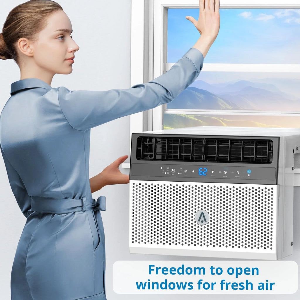 TROPOW 110V Window-Mounted Air Conditioner 6,000 BTU with Remote/APP Control and ECO Mode