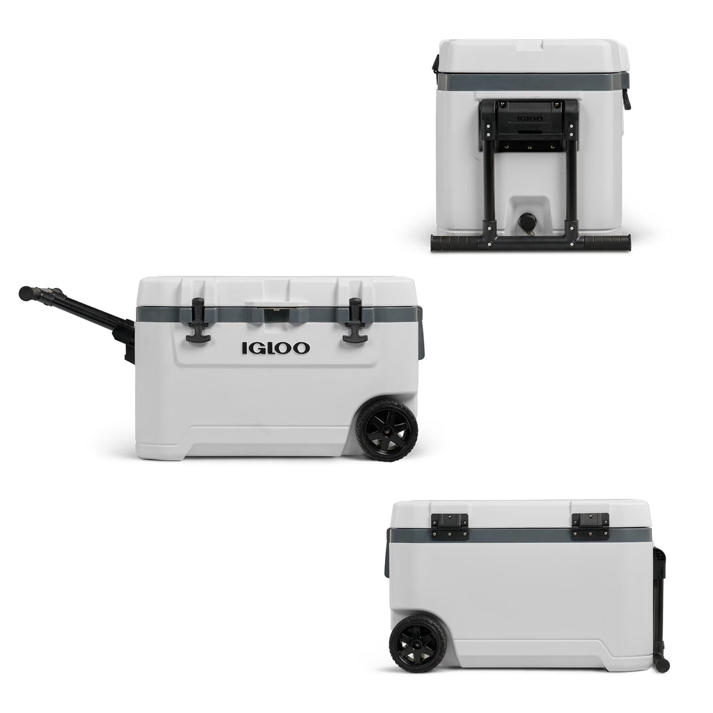 Igloo 72 QT Overland Ice Chest Cooler with Wheels, White