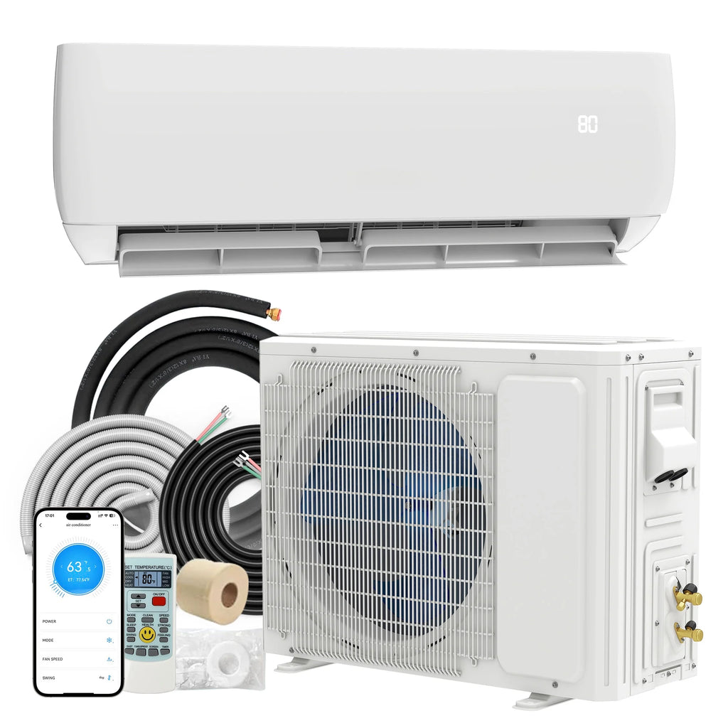 Uforic 12000 BTU Mini Split AC Heat Pump, WiFi, Alexa Compatible, 20 SEER2, Cools 750 Sq.Ft, 115V