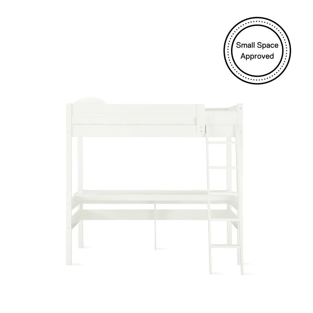Teen Novogratz Lennon Twin Size Loft Bed with Desk, White