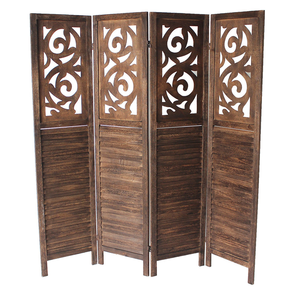Milton Green Stars Clark 4-Panel Room Divider, Gray