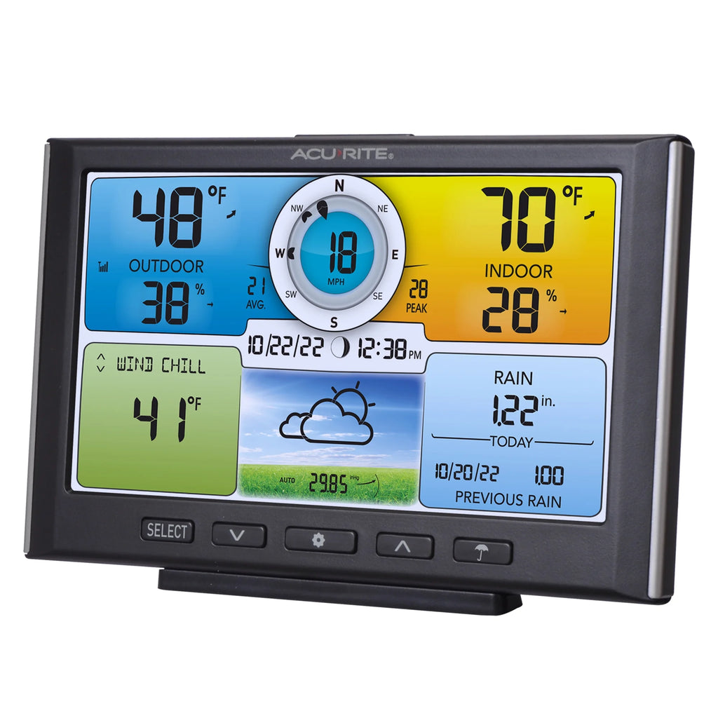 AcuRite Iris? (5-in-1) Wireless Home Weather Station, Indoor/Outdoor Temperature, Humidity, Wind, and Rain (01529M)