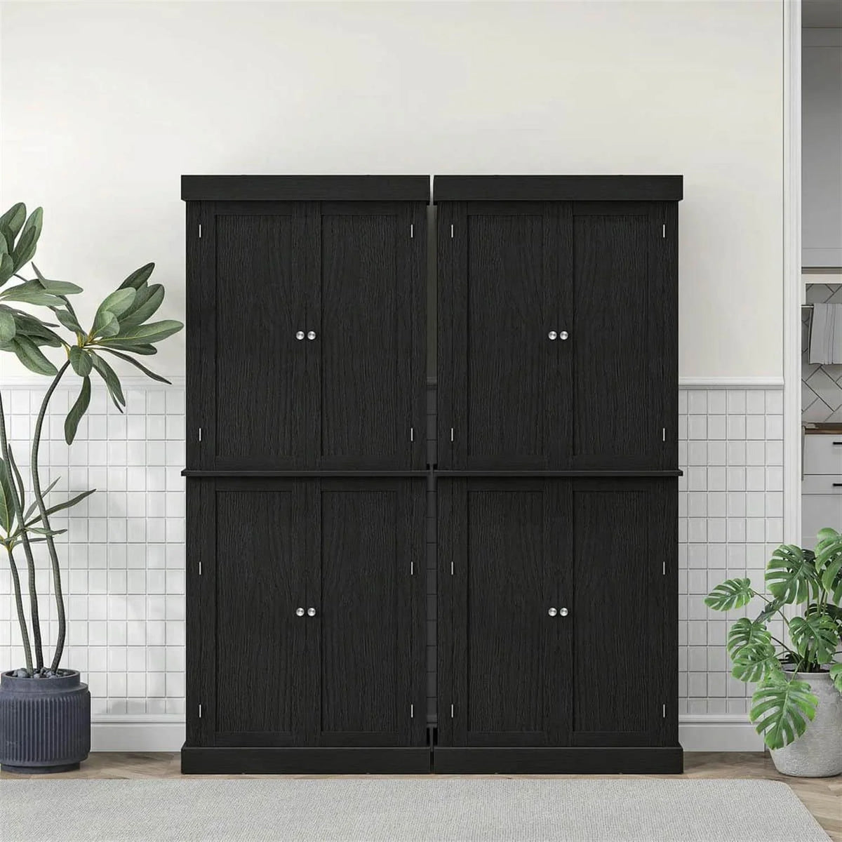 Demi Bonn 72" Large Kitchen Cabinet, Pantry Storage with Doors & Shelves, Freestanding Food Pantry Cabinet, Space-Saving Storage Solution, White