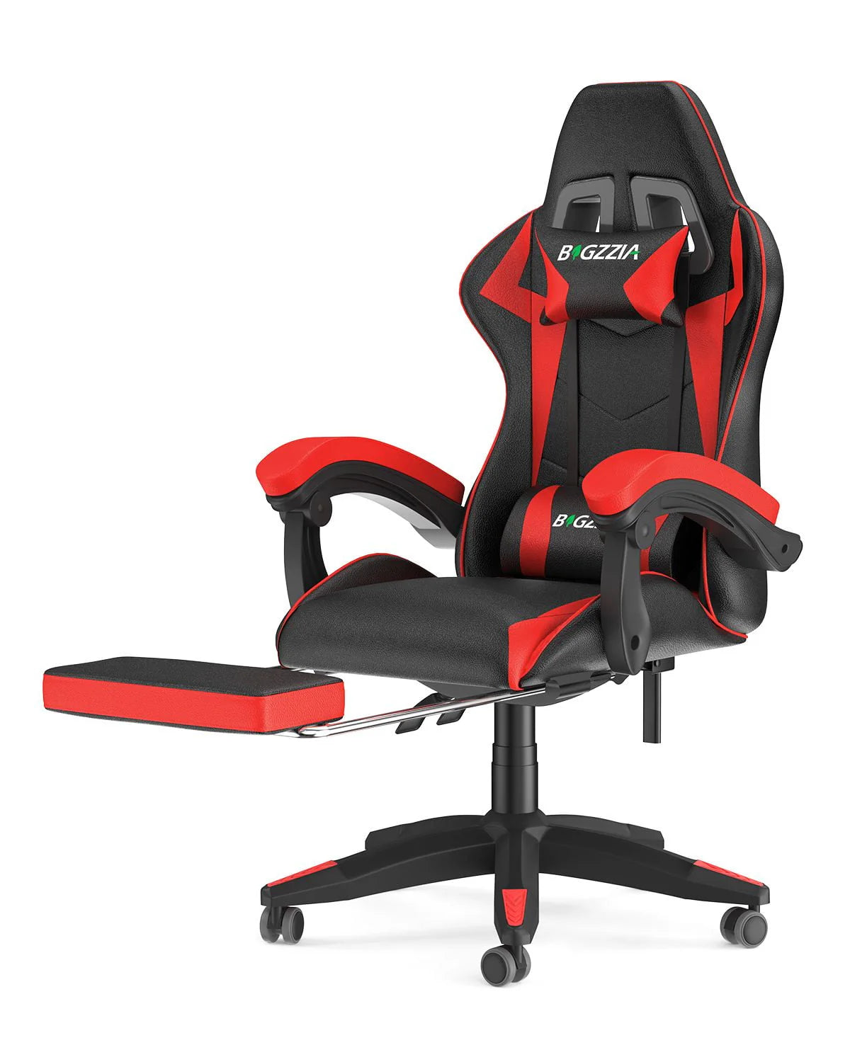 Bigzzia Gaming Chair Office Chair, Ergonomic Game Chair with Headrest & Lumbar Pillow, Black