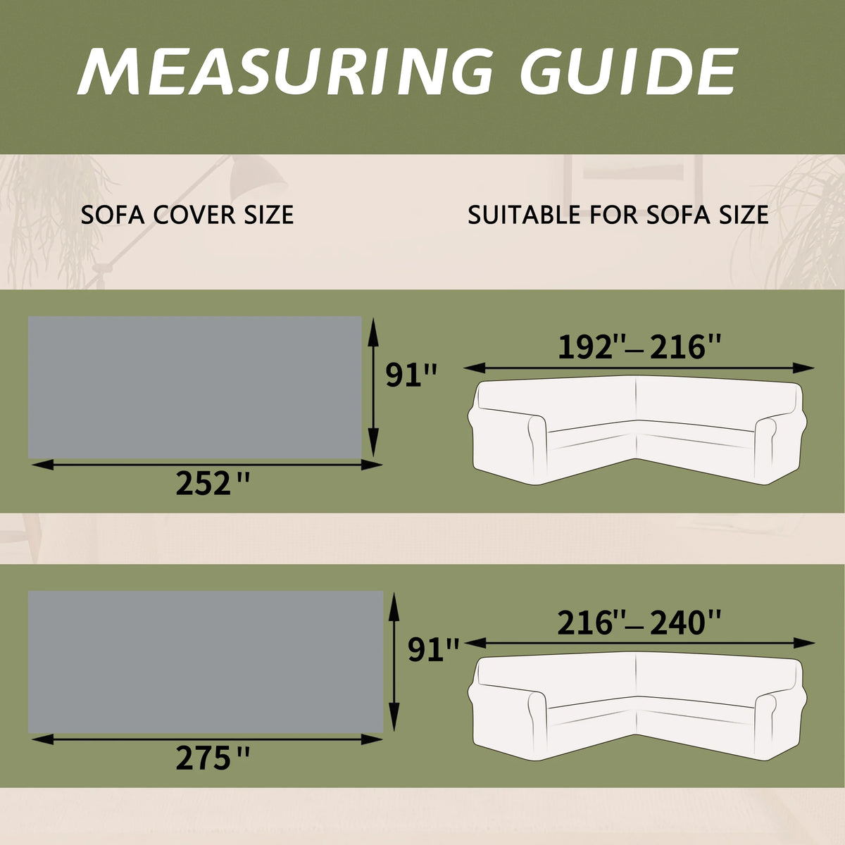 HDCAXKJ Washable L Shape Sofa Covers Reversible Sectional Couch Covers Corner Sofa Slipcovers Blankets Sofa Cover for Living Room Home Decor,91"x252",Gray