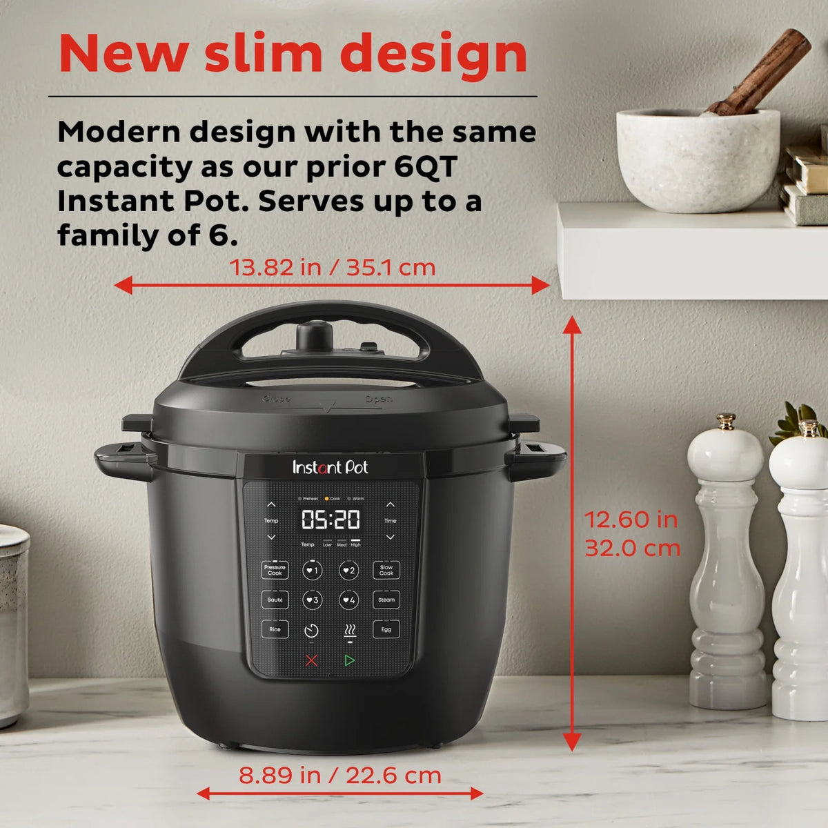 Instant Pot 6Qt RIO Chef Series 7-in-1 Multi-Cooker, Pressure Cooker, Slow Cook, & More, Black
