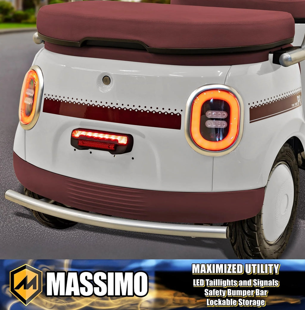 Massimo MGC E-Trike 3-Wheel Electric Cart �C 17 MPH, 2-Seater Adult Scooter �C Blue