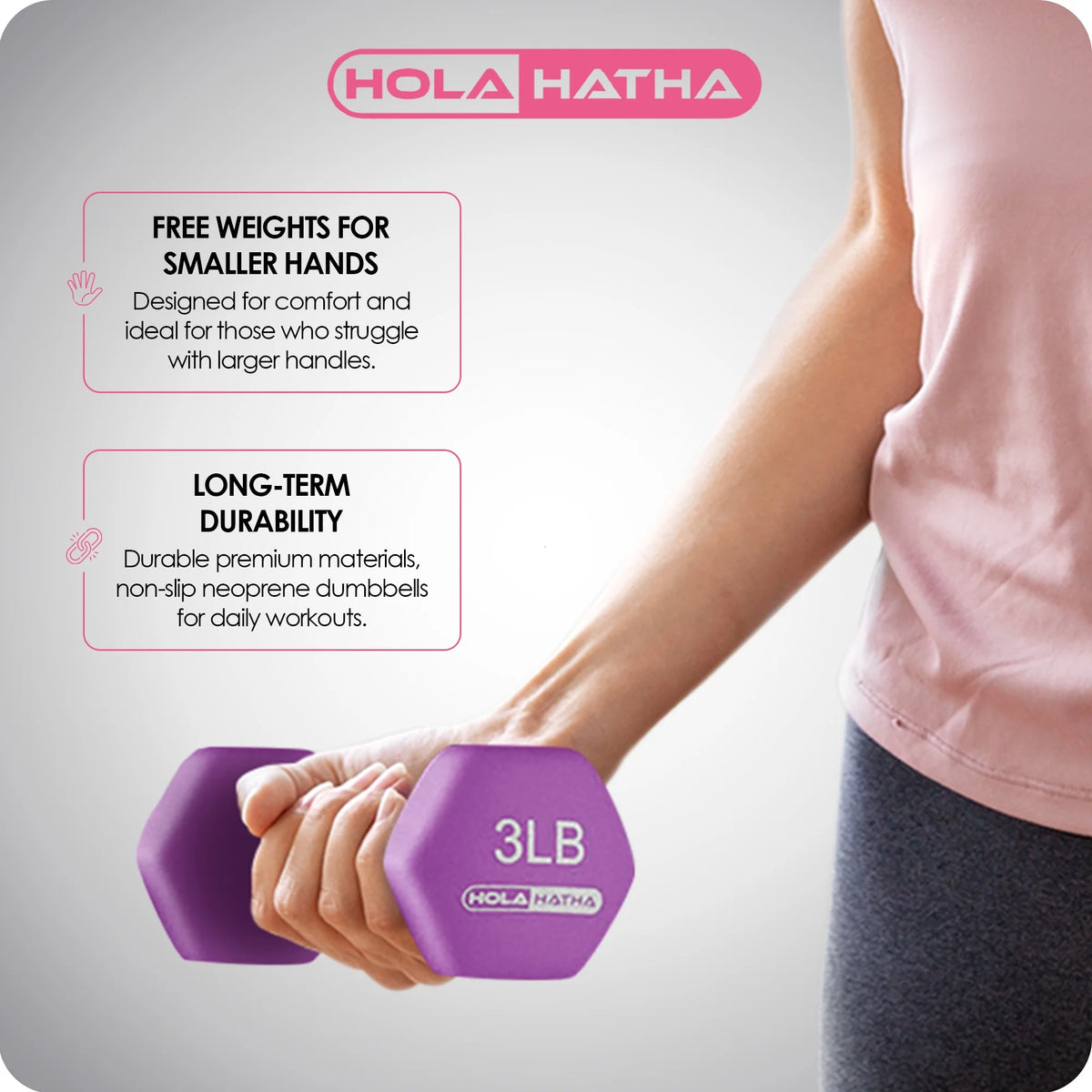 HolaHatha Neoprene Dumbbell Weight Set with Rack (Black), 112.5 lb