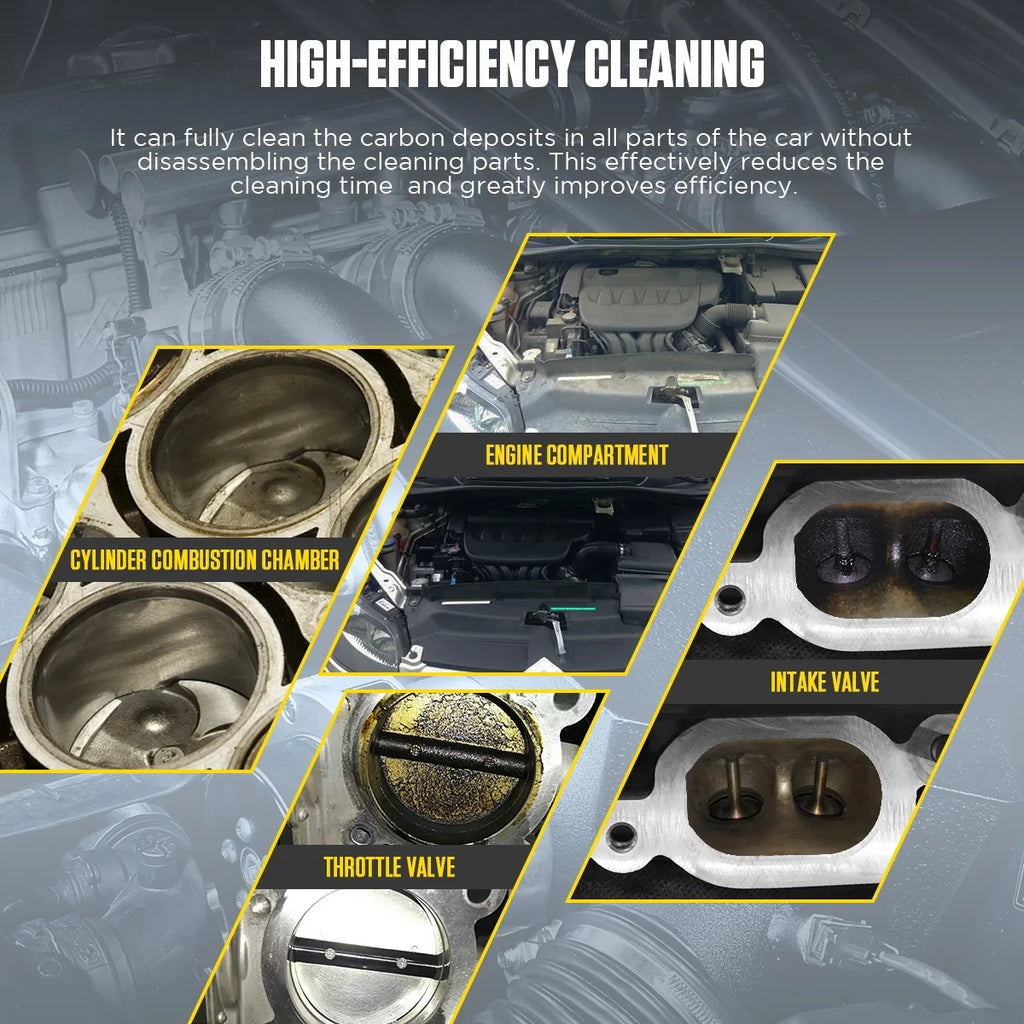 AUTOOL HTS558 Walnut Sand Carbon Deposition Clean Machine Walnut Shell Media Powder Sandblasting Machine Automotive Engine Intake Pipe Valve De-Carbon Cleaning Machine for Rust Grime Paint Removing