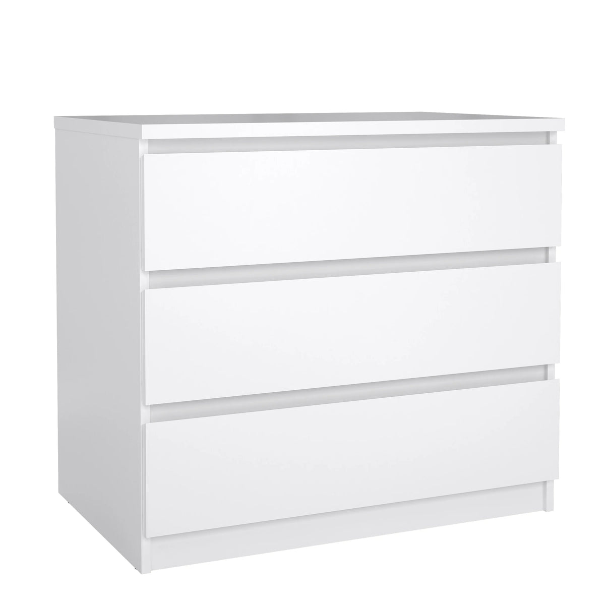 Tvilum Scottsdale 3 Drawer Chest Dresser for Adults, White High Gloss