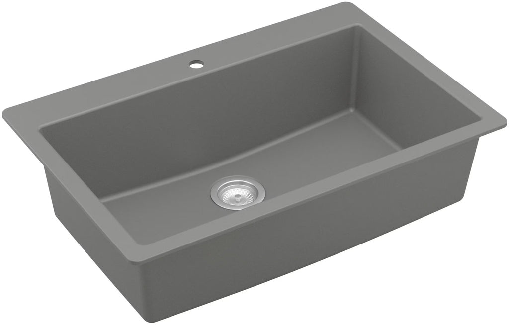 Karran Usa Qt-812 Quartz Qt 33" Drop In Single Basin Quartz Composite Kitchen Sink - White
