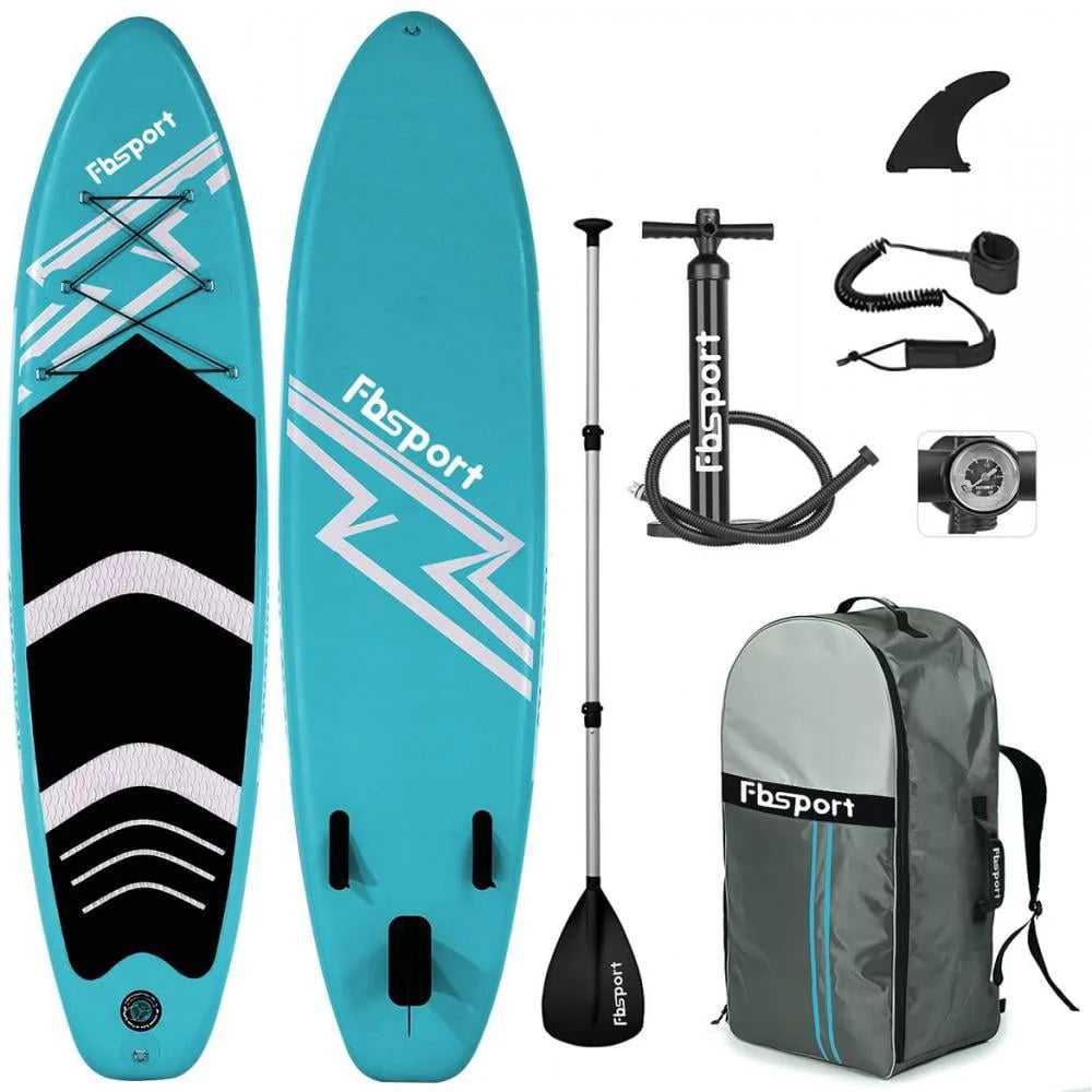 FBSPORT Paddle Board 11'x33"x6" Extra Wide Inflatable Stand Up Paddle Board with SUP Accessories Including Paddle,Backpack,Waterproof Bag,Leash,and Hand Pump