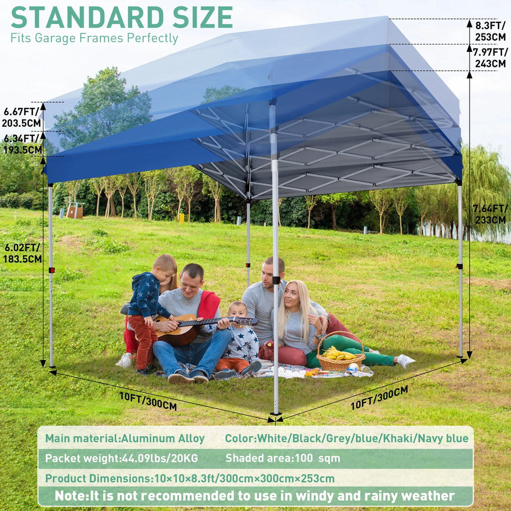 Hoteel Carport Canopy 10x20 Pop Up Shelter with Instant 1-Button Push Center Lock, UV Resistant All-Weather Cover with 2 Sidewalls, Heavy Duty Waterproof Canopy Tent for Cars, Trucks, Boats, White