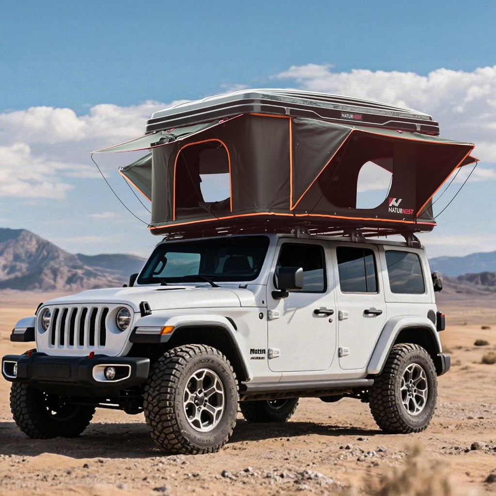 Naturnest Rooftop Tent Hard Shell,Roof Top Tent Hardshell Rooftop Tents for Van Jeep Suv Truck Car Tents for Camping Suv Tent for Car (Green)