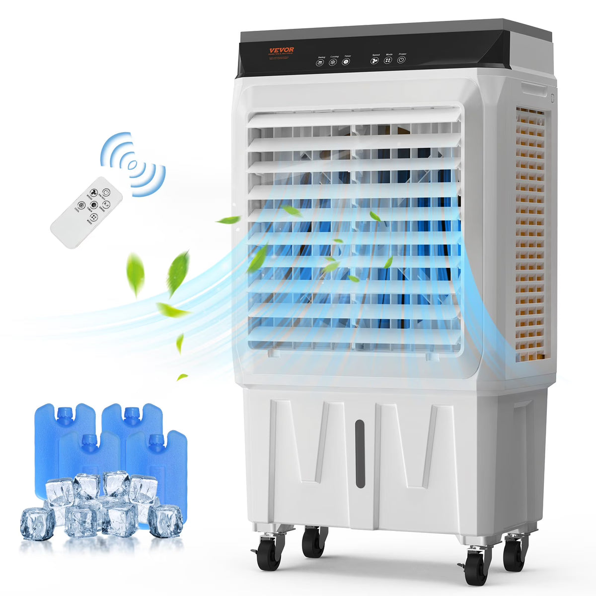 VEVOR Evaporative Air Cooler, 2100 CFM, 135�� Oscillating Swamp Cooler with Adjustable 3 Speeds and 12 H Timer, 7 Gal Portable Air Cooler for 750 Sq.ft, Indoor/Outdoor Use