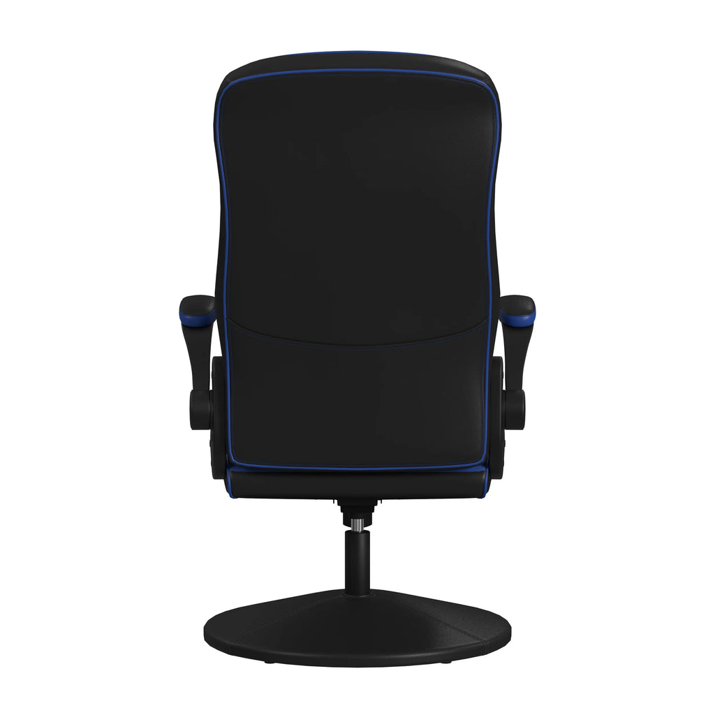 RESPAWN 800 Swivel Rocker Gaming Chair - Ergonomic Floor Gaming Seat with Lumbar Support, Flip Up Armrest, High Back, Pedestal Base, Comfortable No Wheels Console Video Game Rocker Chair - Red