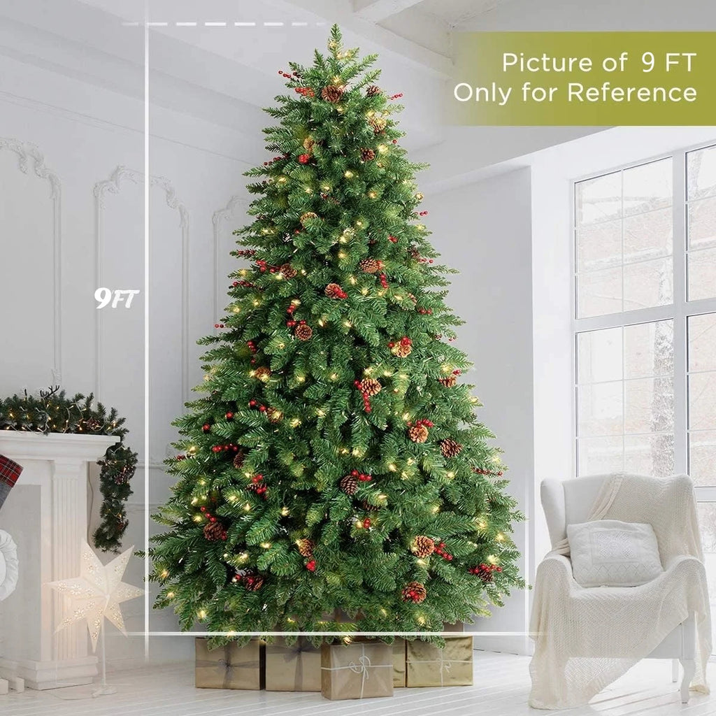 Jostyle 4.5FT Pre-Lit Christmas Tree, Decorated with 300 Clear Lights and Realistic 516 Thicken Tips