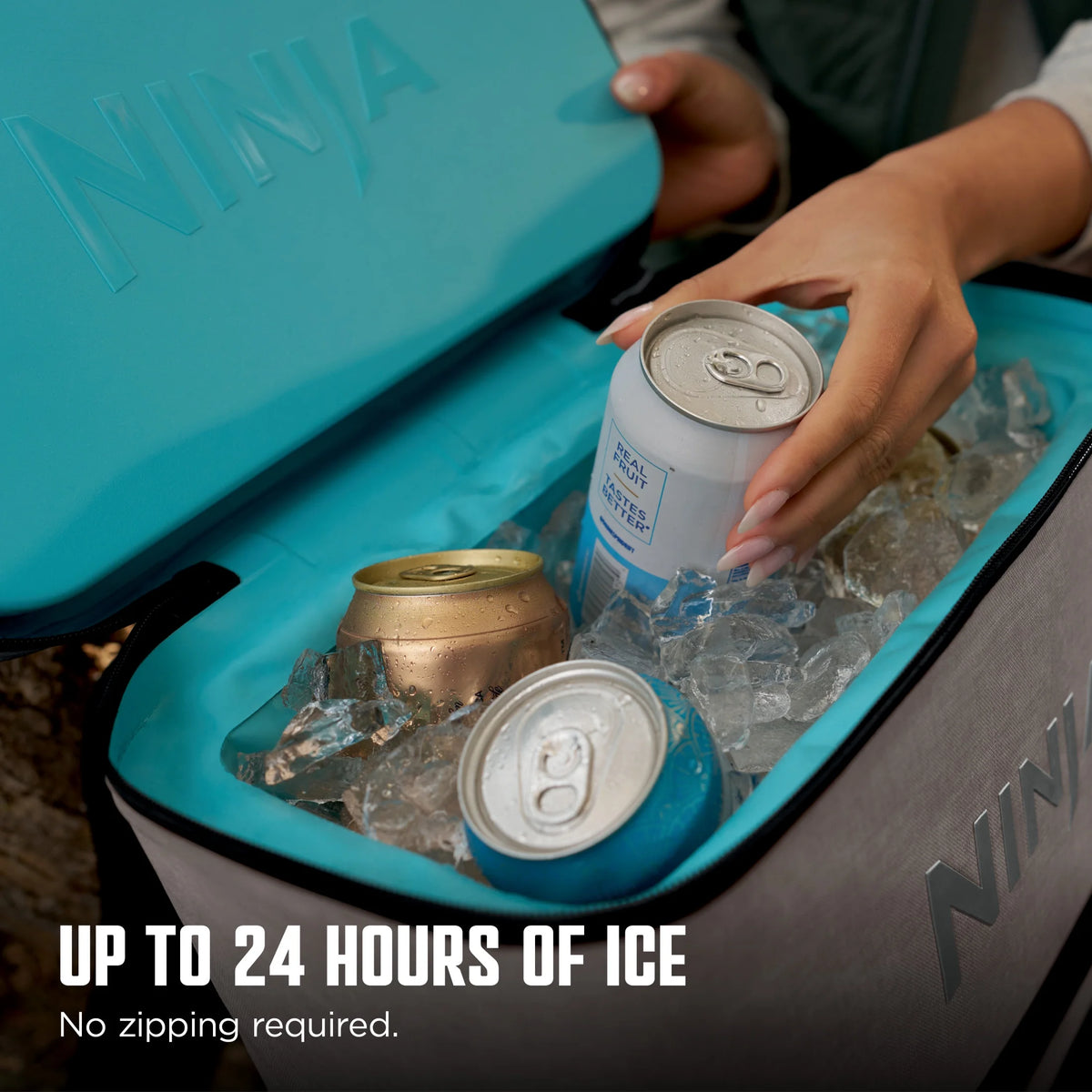 Ninja Outdoor FrostVault Go 24-Can Soft Cooler with Cold Dry Zone, Lakeshore Blue - FF124NV