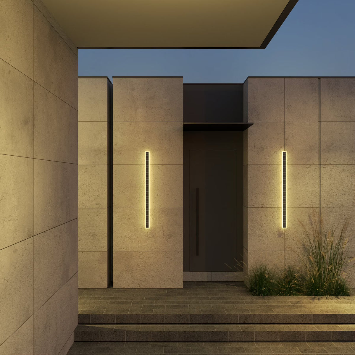 Ozarke Immense Built-in Solar Outdoor Light - Weather Resistant Solar Powered IP65/IP67 Rating -24 Inches