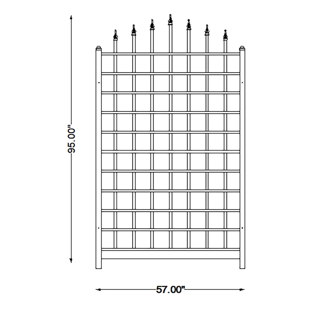 Dura-Trel Winchester 57 by 95 Inch Outdoor Garden Patio Trellis, Mocha