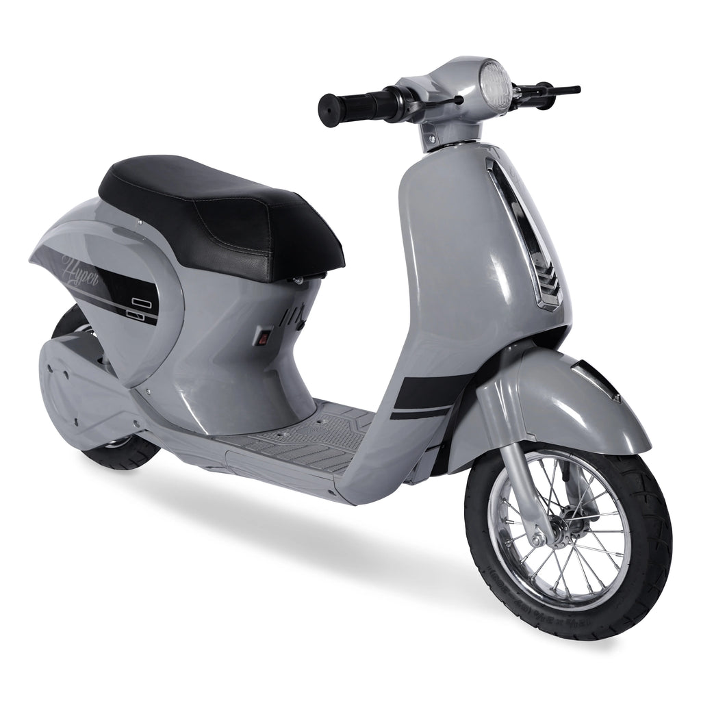 24V Hyper Toys Retro Electric Scooter, Easy Twist Throttle, Blue, Ages 13+, Including Teens, Tweens