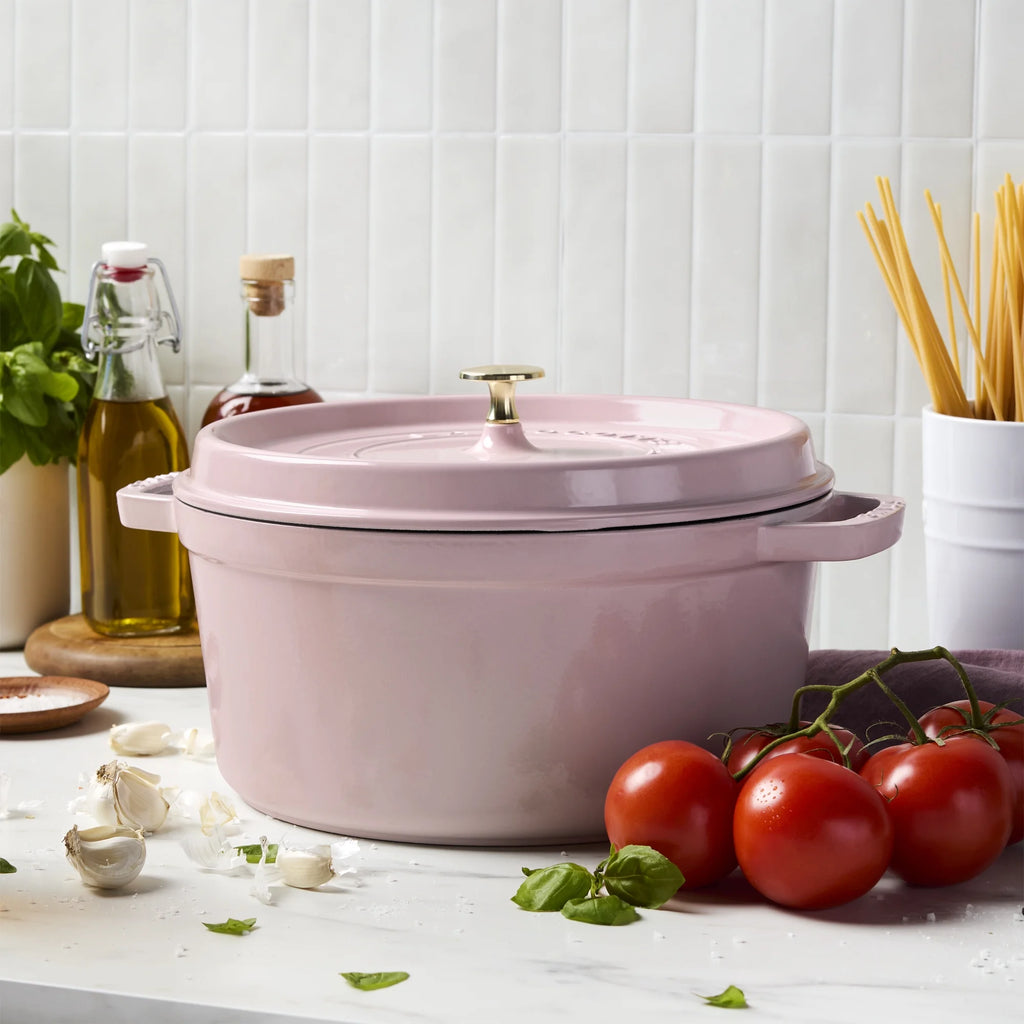 Staub Cast Iron 7-qt Round Cocotte - Grenadine