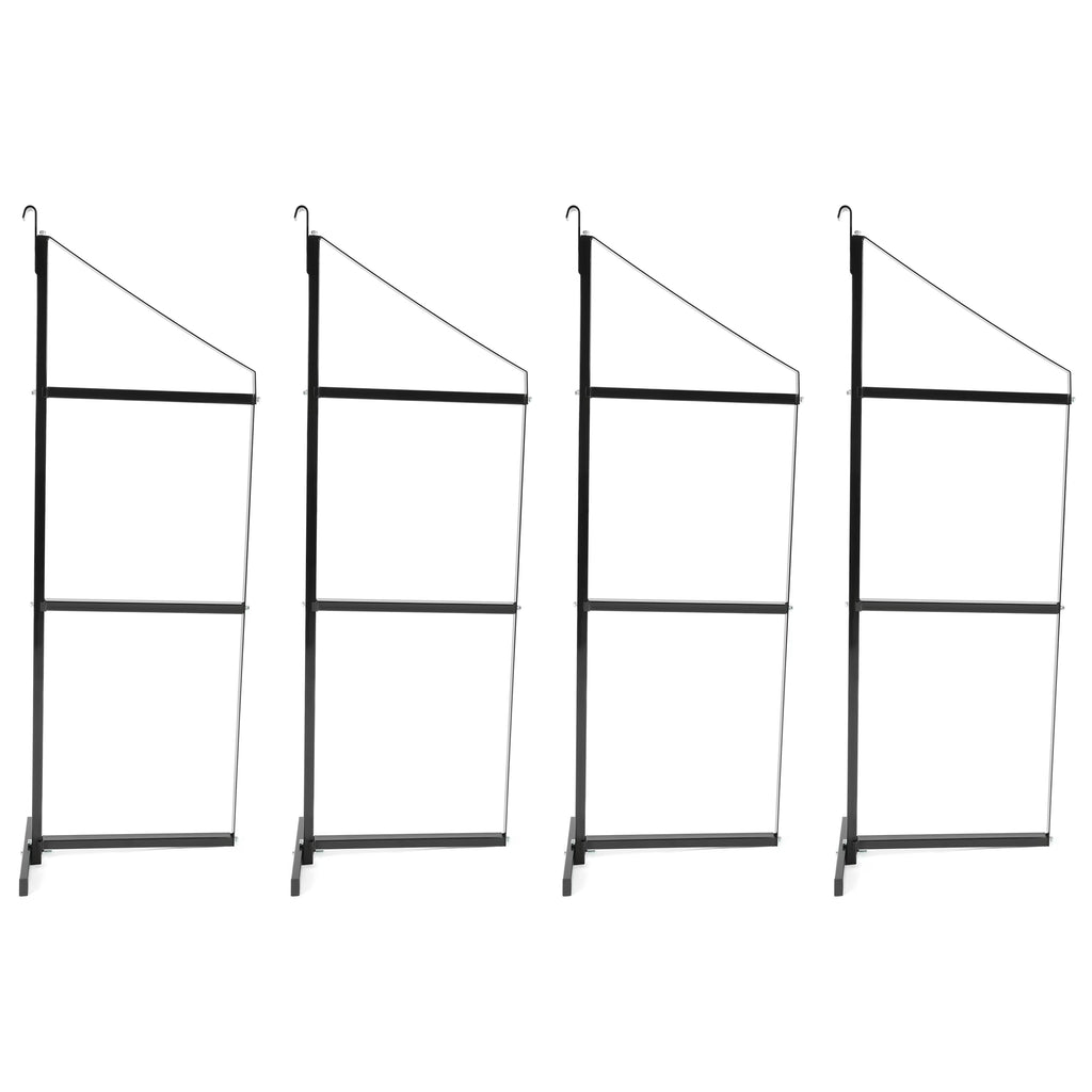 Kojem 4 Pack of 3 Tier Shipping Container Shelving Bracket 18" x 60" Universal for Heavy Duty Trailer Containers Cargo Shelf Hang & Hook Shelf Brackets Black
