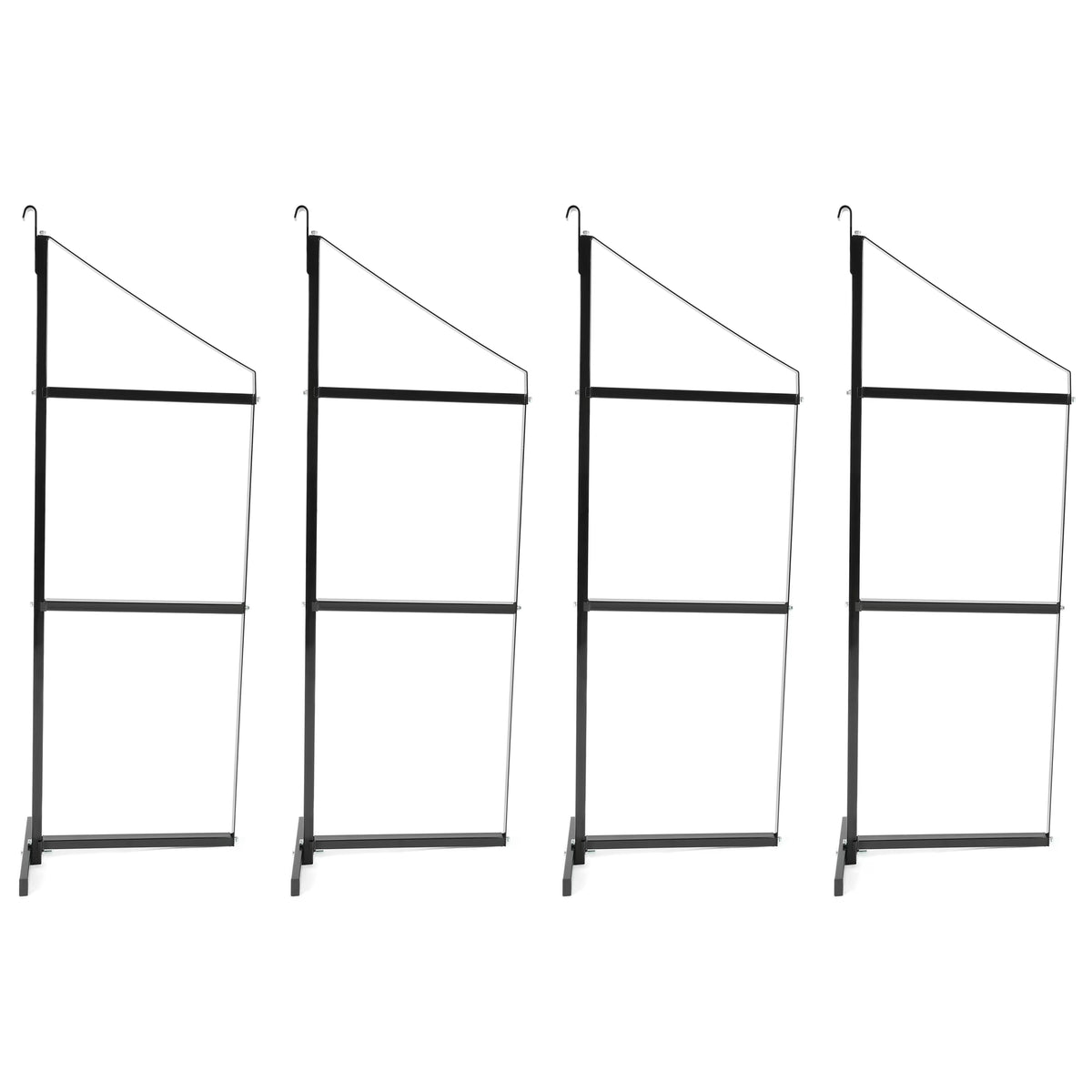 Kojem 4 Pack of 3 Tier Shipping Container Shelving Bracket 18" x 60" Universal for Heavy Duty Trailer Containers Cargo Shelf Hang & Hook Shelf Brackets Black