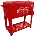 Leigh Country CP 98126 Metal 80 Qt. Coca-Cola Outdoor Patio Cooler with Tray - Red