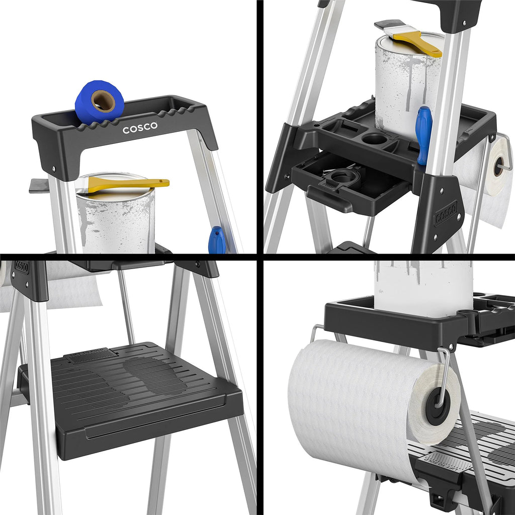 Cosco 8 Ft. Signature Series Aluminum Folding Step Ladder 300 Lb. Type IA (12 Ft. Max Reach)