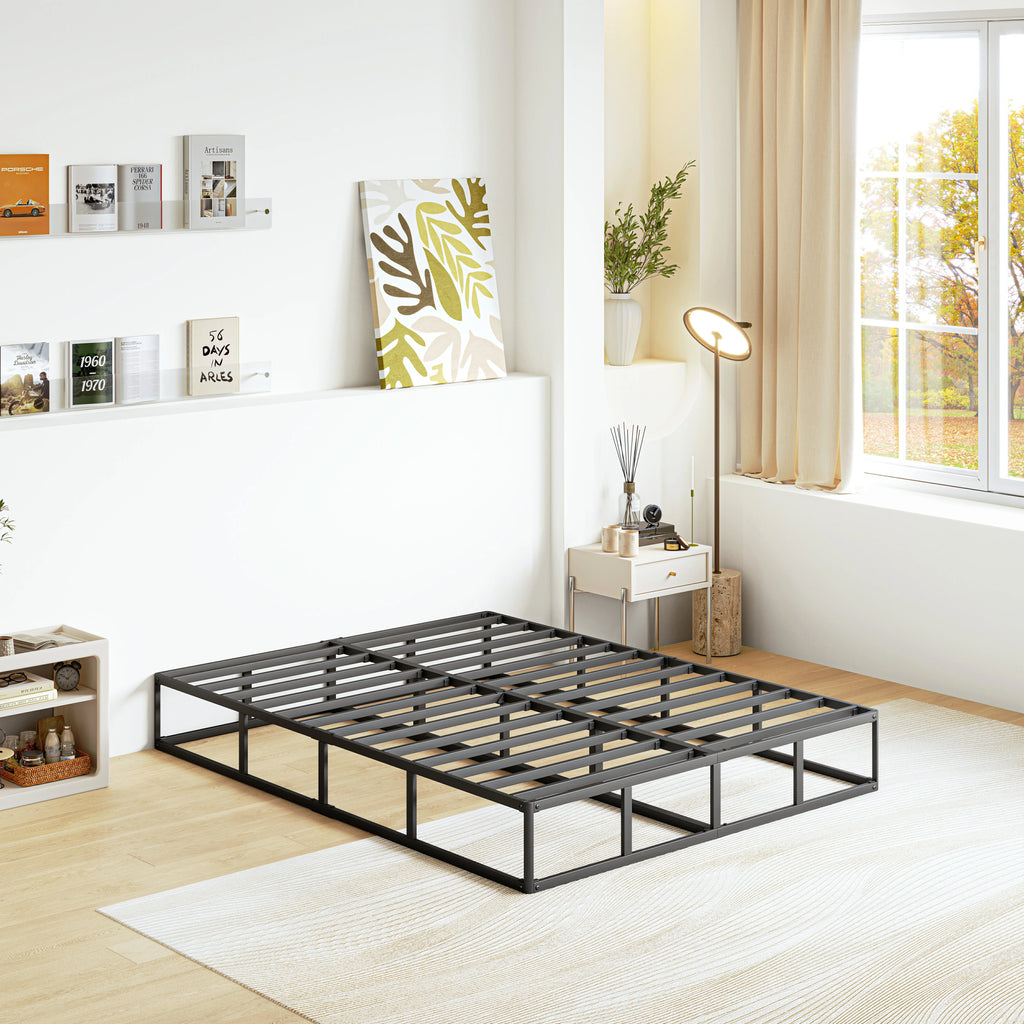 ULIESC 9 inch Queen Metal Box Spring, Sturdy Mattress Foundation, Fabric Cover Included, Easy Assembly