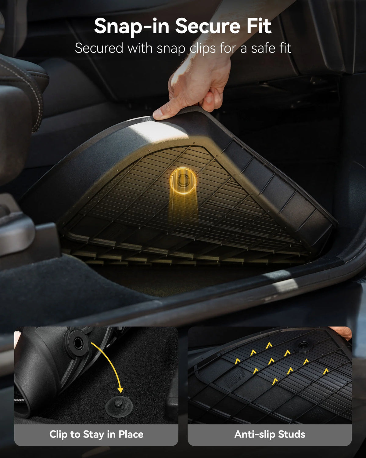 3W Tesla New Model Y Juniper Floor Mats and Cargo Liners, TPE Full Set Floor Liner for New Model Y 2025 2026, Cargo Mats and Seat Back Cover Protector, Car Mats for Tesla Accseeories, Black