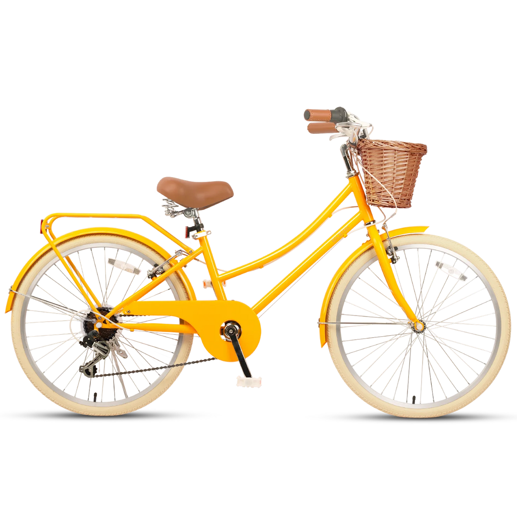 Glerc Missy 24" Girls Cruiser Bike 6-Speed Women's Hybird Bicycle for Ages 7-11 Years, Mint Green