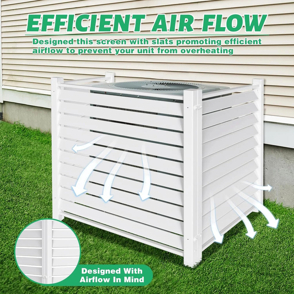 "NAIZEA Air Conditioner Fence, Pool Equipment Enclosure, Trash Can Enclosure, Metal Stake Wood Fence Panel 38"" W x 60"" H"