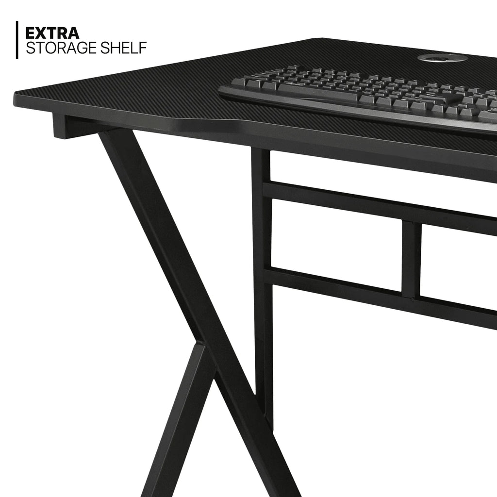 MoNiBloom Portable Standing Laptop Table with Host Rack and Ergonomic Gaming Chair with Footrest Recliner for Home Office