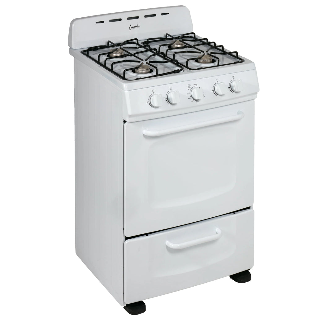 Avanti 24" Gas Range Oven with Solid Metal Door, in White (GRO24P0W)