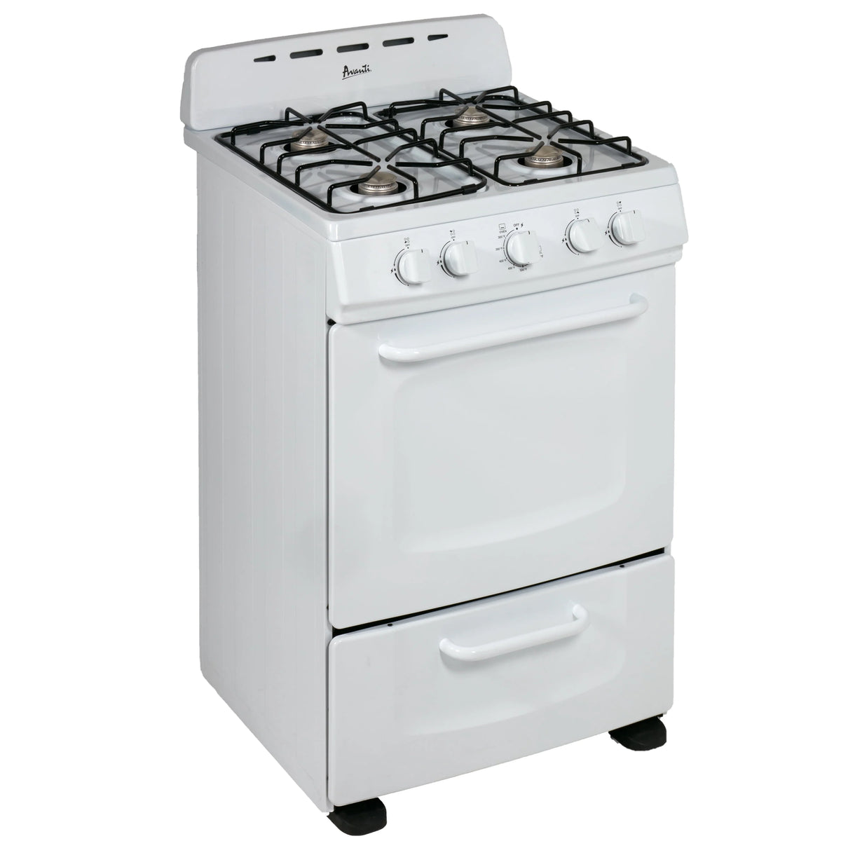 Avanti 24" Gas Range Oven with Solid Metal Door, in White (GRO24P0W)