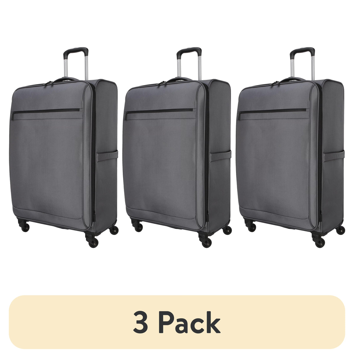 (3 pack) Protege Gravity Free 30" Softside Upright Luggage, Gray