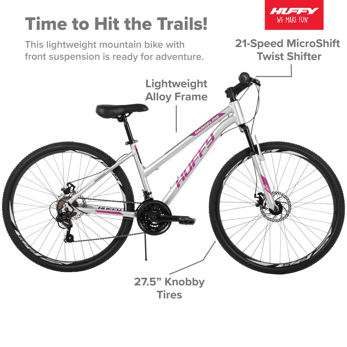 27.5" Huffy Rangeline Women��s Mountain Bikes, Silver