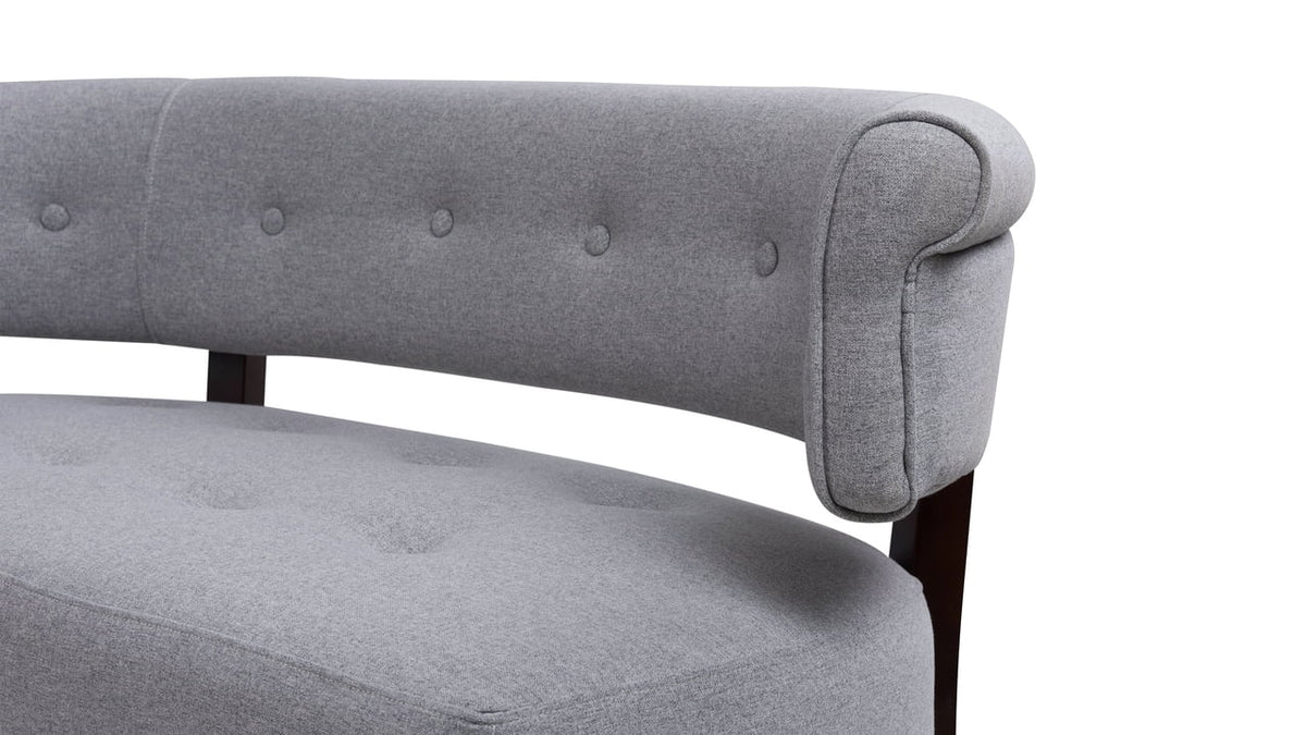 Jennifer Taylor Home Jared Roll Arm Tufted Polyester Fabric Bench, Sky Neutral Beige