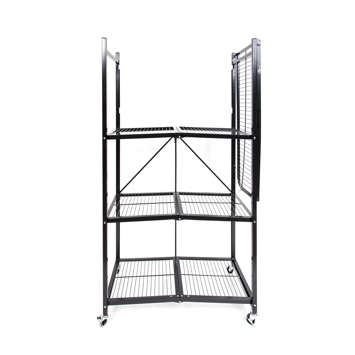 Origami 2-Pack R5 Series Heavy-Duty 4-Tier Foldable Steel Shelf, Pewter