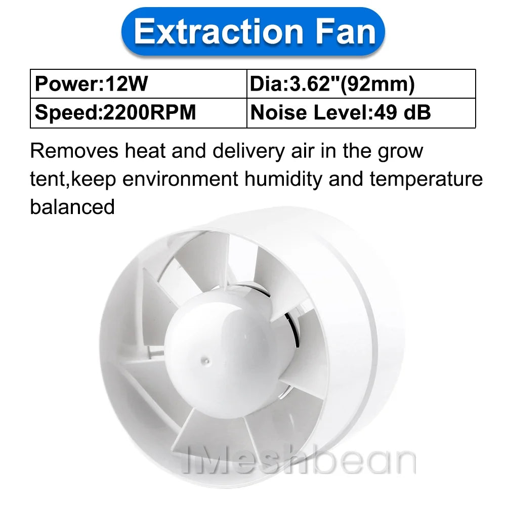 iMeshbean Upgraded 24"x24"x55" Complete Grow Tent Kit w/LED Full Spectrum Grow Light+Ventilation Inline Fan+Carbon Filter+Timer+Thermostat