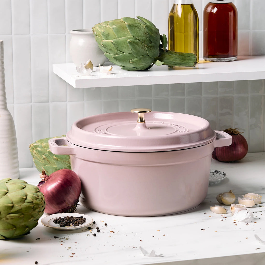 Staub Cast Iron 5.5-qt Round Cocotte - Cherry