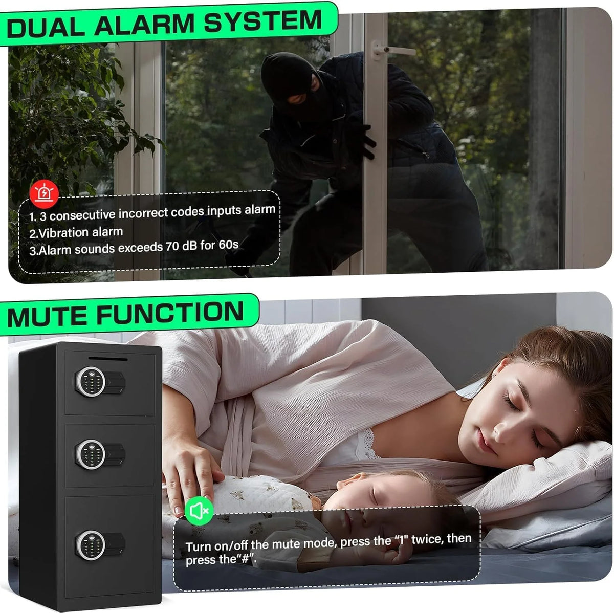 karbeen 7.0 Cu ft Large Safe Box Fireproof Waterproof, Digital KeypadHome Safe with Deposit Slot & Dual Alarm System, Money Safe With Mute Function and LED Light, Security Box for Money Valuables