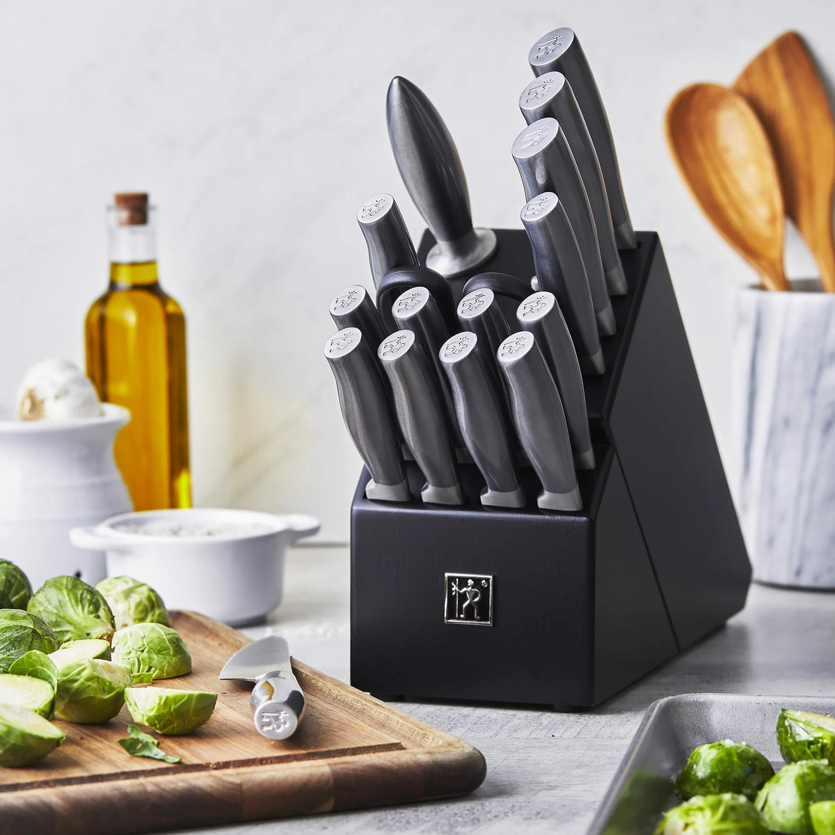 J.A. Henckels International Graphite 14-pc Self-Sharpening Knife Block Set