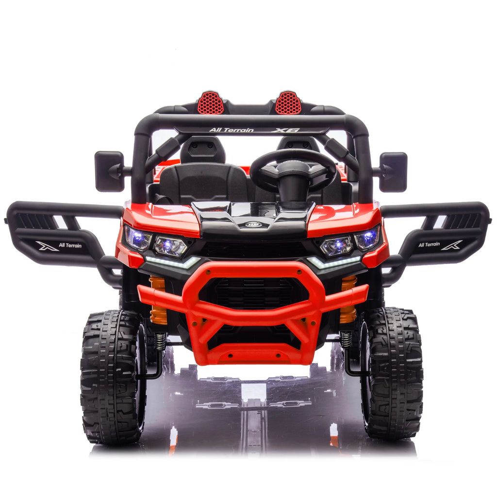 Xuanlur 24V 2 Seater Kids Ride on Car Truck, Ride on UTV W/ 2x200W Motor, 24 Volt Ride on Toys W/ Dump Bed/Shovel, Electric Car for Kids W/ Durable Tires, LED Light, Music, Remote Control, Black