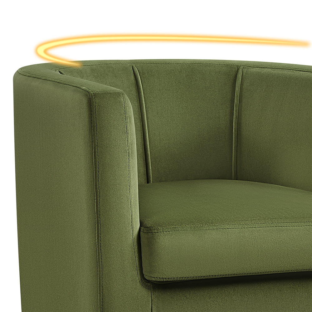 Yaheetech Upholstered Barrel-shaped Accent Chair for Living Room, Beige